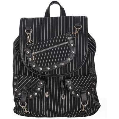 Banned Apparel Sac à Dos Yamy Noir à Rayures Punk Gothique Clouté - Sac à dos - Publicité Banned Apparel Sac à Dos Yamy Noir à Rayures Punk Gothique Clouté - Sac à dos - Publicité