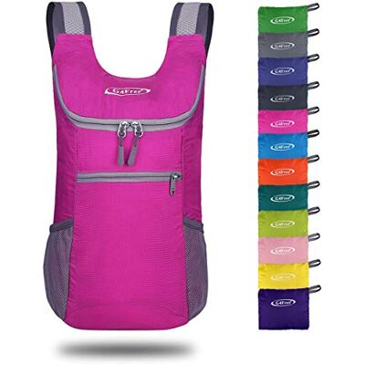G4Free Sac à Dos Petit 11L Pliable Ultra-Léger Sac de Randonnée pour Voyage Camping Sport Vélo Homme Femme, rose rouge, 11L - Publicité G4Free Sac à Dos Petit 11L Pliable Ultra-Léger Sac de Randonnée pour Voyage Camping Sport Vélo Homme Femme, rose rouge, 11L - Publicité