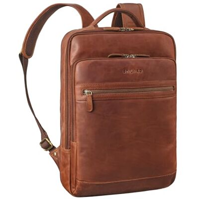 STILORD Grand Sac a Dos Femme et Homme Cuir Moderne Backpack pour Travail College Voyage Sac à Dos Ordinateur 15.6 Pouces en Cuir Veritable Couleur:Cognac Marron - Publicité STILORD Grand Sac a Dos Femme et Homme Cuir Moderne Backpack pour Travail College Voyage Sac à Dos Ordinateur 15.6 Pouces en Cuir Veritable Couleur:Cognac Marron - Publicité