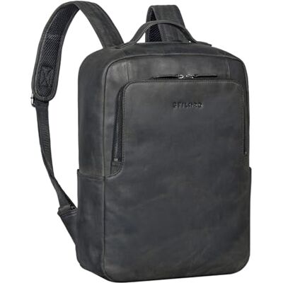 STILORD Sac à Dos d'affaires en Cuir Vintage Grand Sac à Dos Bagages Sac à Dos pour Hommes et Femmes Sac à Dos de Voyage en Cuir véritable Couleur:Carbon Gris - Publicité STILORD Sac à Dos d'affaires en Cuir Vintage Grand Sac à Dos Bagages Sac à Dos pour Hommes et Femmes Sac à Dos de Voyage en Cuir véritable Couleur:Carbon Gris - Publicité
