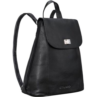 STILORD '' Sac a Dos Vintage pour Femme Cuir Veritable Backpack Daypack pour MacBook 13,3 Pouces DIN A4 Sac à dos Voyage, Couleur:noir - Publicité STILORD '' Sac a Dos Vintage pour Femme Cuir Veritable Backpack Daypack pour MacBook 13,3 Pouces DIN A4 Sac à dos Voyage, Couleur:noir - Publicité