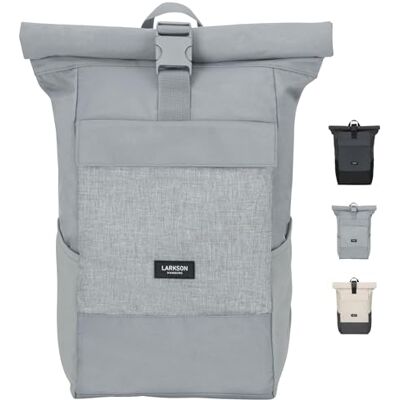Larkson Sac à Dos Roll Top Femmes & Hommes No 4 Backpack pour l'École, l'Université Compartiment Ordinateur Portable 16 Pouces Hydrofuge - Publicité Larkson Sac à Dos Roll Top Femmes & Hommes No 4 Backpack pour l'École, l'Université Compartiment Ordinateur Portable 16 Pouces Hydrofuge - Publicité