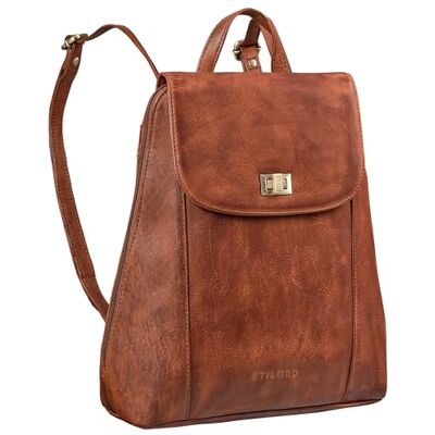 STILORD Sac a Dos Vintage pour Femme Cuir Veritable Backpack Daypack pour MacBook 13,3 Pouces DIN A4 Sac à Dos Voyage Couleur:Brandy Cognac - Publicité STILORD Sac a Dos Vintage pour Femme Cuir Veritable Backpack Daypack pour MacBook 13,3 Pouces DIN A4 Sac à Dos Voyage Couleur:Brandy Cognac - Publicité