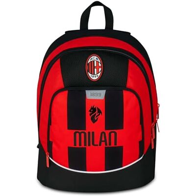 Seven Milan Sac à dos d'école avancé, rouge et noir, équipe de football, double compartiment et poche pour bouteille d'eau, 29 L, école primaire, sac à dos enfant, rouge, Taglia unica, Décontracté - Publicité Seven Milan Sac à dos d'école avancé, rouge et noir, équipe de football, double compartiment et poche pour bouteille d'eau, 29 L, école primaire, sac à dos enfant, rouge, Taglia unica, Décontracté - Publicité