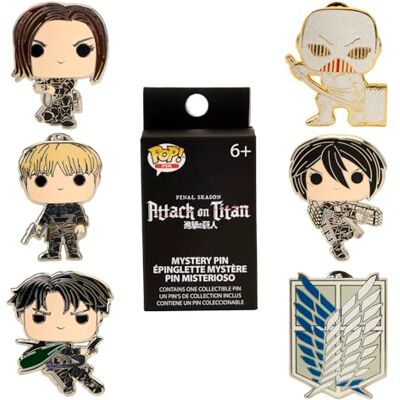 Funko Loungefly Pop! 6 Pieces Blind PIN Set: AOT Characters Eren Jaeger Attack on Titan Boîte Mystère Pin en Émail Broche Fantaisie Mignonne à Collectionner pour Les Sacs à Dos et Sacs - Publicité Funko Loungefly Pop! 6 Pieces Blind PIN Set: AOT Characters Eren Jaeger Attack on Titan Boîte Mystère Pin en Émail Broche Fantaisie Mignonne à Collectionner pour Les Sacs à Dos et Sacs - Publicité