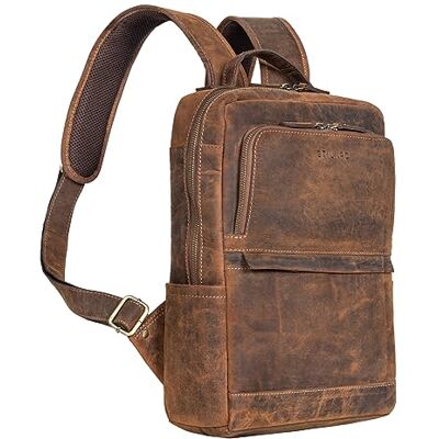 STILORD Sac a Dos Ordi Cuir 13,3 Pouces pour Femmes Hommes Business Backpack pour Bureau Université Travail Cartable Vintage en Cuir Véritable Couleur:Calais Marron - Publicité STILORD Sac a Dos Ordi Cuir 13,3 Pouces pour Femmes Hommes Business Backpack pour Bureau Université Travail Cartable Vintage en Cuir Véritable Couleur:Calais Marron - Publicité