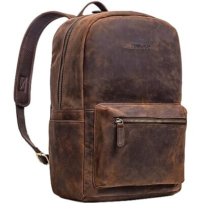 STILORD Sac à Dos avec Compartiment pour Ordinateur Portable en Cuir Hommes Femmes Grand Sac à Dos Scolaire Sac à Dos uni Vintage Couleur:Zamora Marron - Publicité STILORD Sac à Dos avec Compartiment pour Ordinateur Portable en Cuir Hommes Femmes Grand Sac à Dos Scolaire Sac à Dos uni Vintage Couleur:Zamora Marron - Publicité
