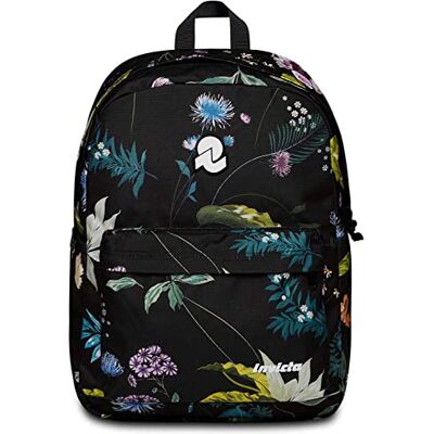 Invicta Carlson FANTASY Sac à dos d'école noir – Poche intérieure, poche pour PC, poches latérales porte-bouteille – sac à dos de voyage, sac à dos université – Eco Material, Black Flowers, 30 x 41,5 - Publicité Invicta Carlson FANTASY Sac à dos d'école noir – Poche intérieure, poche pour PC, poches latérales porte-bouteille – sac à dos de voyage, sac à dos université – Eco Material, Black Flowers, 30 x 41,5 - Publicité
