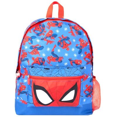 Marvel Spiderman Sac à dos d'école pour garçons 2 compartiments Sac à dos de voyage pour enfants Bretelles réglables et poche en maille, bleu - Publicité Marvel Spiderman Sac à dos d'école pour garçons 2 compartiments Sac à dos de voyage pour enfants Bretelles réglables et poche en maille, bleu - Publicité