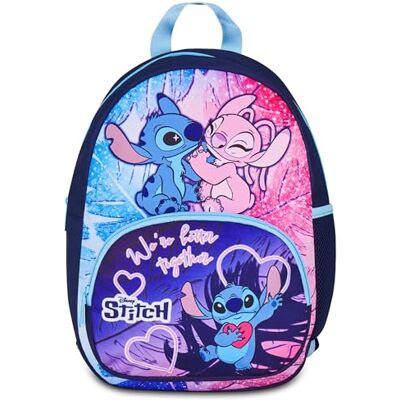 Seven Lilo & Stitch Sac à dos maternelle, bleu, poche avant avec fermeture éclair, poche pour bouteille d'eau, crèche et loisirs, fille, bleu, Taglia unica, Décontracté - Publicité Seven Lilo & Stitch Sac à dos maternelle, bleu, poche avant avec fermeture éclair, poche pour bouteille d'eau, crèche et loisirs, fille, bleu, Taglia unica, Décontracté - Publicité