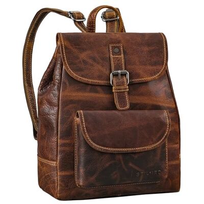 STILORD 'Adele' Petit Sac à Dos Femme Cuir Voyage Sacs à Main Portés Dos Tendance Loisir, Couleur:luino marron - Publicité STILORD 'Adele' Petit Sac à Dos Femme Cuir Voyage Sacs à Main Portés Dos Tendance Loisir, Couleur:luino marron - Publicité