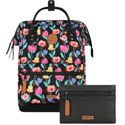 Cabaïa Sac à dos Adventurer Vegan Nubuck pour femme Taille unique, Motif floral noir, M - Publicité Cabaïa Sac à dos Adventurer Vegan Nubuck pour femme Taille unique, Motif floral noir, M - Publicité