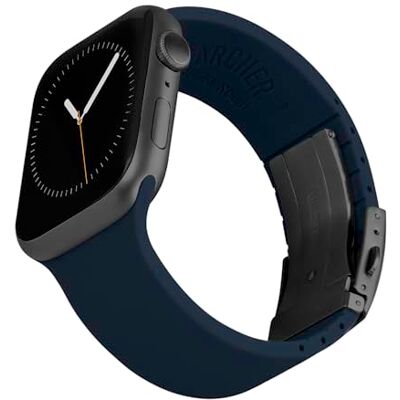 Archer Watch Straps Bracelets en Silicone Ajustables Sur Mesure pour Apple Watch (Bleu Nuit, Fermoir Gris, 40/41/42mm) - Publicité Archer Watch Straps Bracelets en Silicone Ajustables Sur Mesure pour Apple Watch (Bleu Nuit, Fermoir Gris, 40/41/42mm) - Publicité