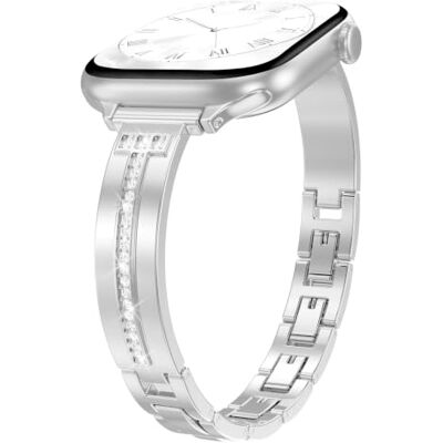 MoKo Bracelet Fin Compatible avec Apple Watch All Series Bracelet Fin en Métal, Bracelet de Bijou Habillé, Femme, pour iWatch Series 12 11 10 9 8 7 6 5 4 3 2 1 SE 3/2/1 Ultra 4/3/2/1 - Publicité MoKo Bracelet Fin Compatible avec Apple Watch All Series Bracelet Fin en Métal, Bracelet de Bijou Habillé, Femme, pour iWatch Series 12 11 10 9 8 7 6 5 4 3 2 1 SE 3/2/1 Ultra 4/3/2/1 - Publicité