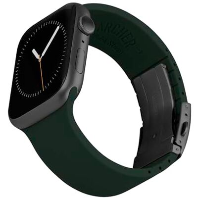 Archer Watch Straps Bracelets en Silicone Ajustables Sur Mesure pour Apple Watch (Verte Anglais, Fermoir Gris, 42/44/45/49mm) - Publicité Archer Watch Straps Bracelets en Silicone Ajustables Sur Mesure pour Apple Watch (Verte Anglais, Fermoir Gris, 42/44/45/49mm) - Publicité