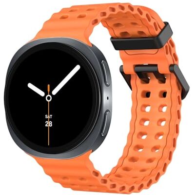 MoKo Bracelet Sport Océan Compatible avec Samsung Galaxy Watch 8 40mm 44mm/Galaxy Watch 8 Classic 46mm, Bracelet en Silicone Souple et Respirant pour Hommes Femmes, Orange - Publicité MoKo Bracelet Sport Océan Compatible avec Samsung Galaxy Watch 8 40mm 44mm/Galaxy Watch 8 Classic 46mm, Bracelet en Silicone Souple et Respirant pour Hommes Femmes, Orange - Publicité