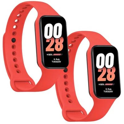 OcioDual 2 Pièces Bracelet de Remplacement compatible avec Xiaomi Smart Band 8 Active/Redmi Smart Band 2, Couleur Rouge, Bracelet de Remplacement en Silicone - Publicité OcioDual 2 Pièces Bracelet de Remplacement compatible avec Xiaomi Smart Band 8 Active/Redmi Smart Band 2, Couleur Rouge, Bracelet de Remplacement en Silicone - Publicité