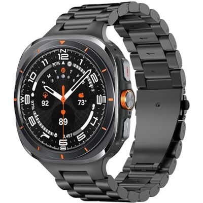 MoKo Bracelet en métal compatible avec Samsung Galaxy Watch Ultra 47 mm (2024) pour homme et femme Bracelet de montre de rechange en acier inoxydable pour Samsung Galaxy Watch 7 Ultra, Noir, 1 Pack - Publicité MoKo Bracelet en métal compatible avec Samsung Galaxy Watch Ultra 47 mm (2024) pour homme et femme Bracelet de montre de rechange en acier inoxydable pour Samsung Galaxy Watch 7 Ultra, Noir, 1 Pack - Publicité