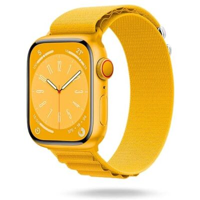 ONEFLOW Active Loop Bracelet de rechange pour Apple Watch 9 (45 mm) En nylon Textile Pour homme et femme Fin et doux Pour sport d'extérieur Jaune - Publicité ONEFLOW Active Loop Bracelet de rechange pour Apple Watch 9 (45 mm) En nylon Textile Pour homme et femme Fin et doux Pour sport d'extérieur Jaune - Publicité