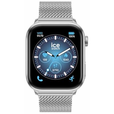WATCH Ice Smart 3.0 Silver Milanese Montre connectée de Sport Argent pour Homme avec Bracelet en Acier Inoxydable (1.78 Pouces) - Publicité WATCH Ice Smart 3.0 Silver Milanese Montre connectée de Sport Argent pour Homme avec Bracelet en Acier Inoxydable (1.78 Pouces) - Publicité
