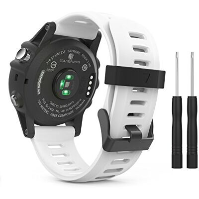 MoKo Bracelet de Montre Compatible avec Garmin Fenix 3/3 HR/5X/5X Plus/Tactix Charlie/Descent Mk1, Bracelet Sport de Remplacement en Silicone - Publicité MoKo Bracelet de Montre Compatible avec Garmin Fenix 3/3 HR/5X/5X Plus/Tactix Charlie/Descent Mk1, Bracelet Sport de Remplacement en Silicone - Publicité