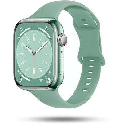 ONEFLOW Bracelet souple fin compatible avec Apple Watch, bracelet de sport pour femme Bracelet fin en silicone souple Bracelet de rechange fin en silicone - Publicité ONEFLOW Bracelet souple fin compatible avec Apple Watch, bracelet de sport pour femme Bracelet fin en silicone souple Bracelet de rechange fin en silicone - Publicité