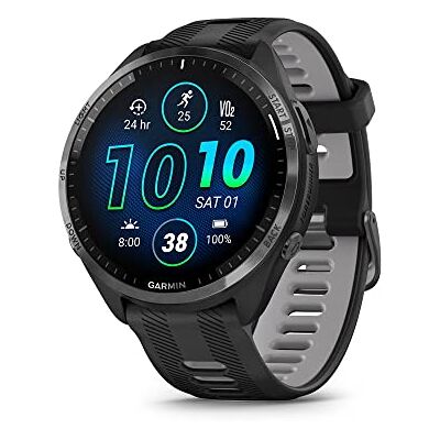 Garmin Forerunner® 965 Montre Intelligente de Course à Pied, Affichage AMOLED coloré, mesures d'entraînement et informations de récupération, Noir et Gris poudré, - Publicité Garmin Forerunner® 965 Montre Intelligente de Course à Pied, Affichage AMOLED coloré, mesures d'entraînement et informations de récupération, Noir et Gris poudré, - Publicité