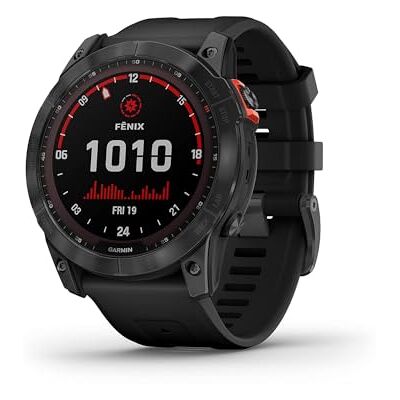 Garmin Fenix 7X, Solar Montres GPS Multisports connectée Haute Performance Gray avec Bracelet Noir – Boitier 51 mm (Reconditionné) - Publicité Garmin Fenix 7X, Solar Montres GPS Multisports connectée Haute Performance Gray avec Bracelet Noir – Boitier 51 mm (Reconditionné) - Publicité