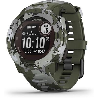 Garmin Instinct Solar Camo Edition Montre GPS de Plein air Robuste avec Chargement à l'énergie Solaire Lichen (Reconditionné) - Publicité Garmin Instinct Solar Camo Edition Montre GPS de Plein air Robuste avec Chargement à l'énergie Solaire Lichen (Reconditionné) - Publicité