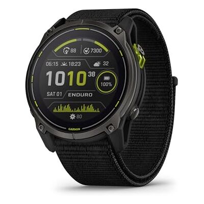 Garmin Enduro™ Montre Intelligente GPS Ultra-performante 3 – 51 mm, Solaire, Saphir, autonomie extrême, cartographie détaillée, Lampe de Poche LED intégrée, Titane DLC Gris Carbone avec Bracelet en - Publicité Garmin Enduro™ Montre Intelligente GPS Ultra-performante 3 – 51 mm, Solaire, Saphir, autonomie extrême, cartographie détaillée, Lampe de Poche LED intégrée, Titane DLC Gris Carbone avec Bracelet en - Publicité