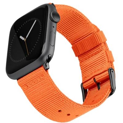 Archer Watch Straps Bracelets de Remplacement en Nylon pour Apple Watch (Orange/Noir, 44/45/46/49mm) - Publicité Archer Watch Straps Bracelets de Remplacement en Nylon pour Apple Watch (Orange/Noir, 44/45/46/49mm) - Publicité