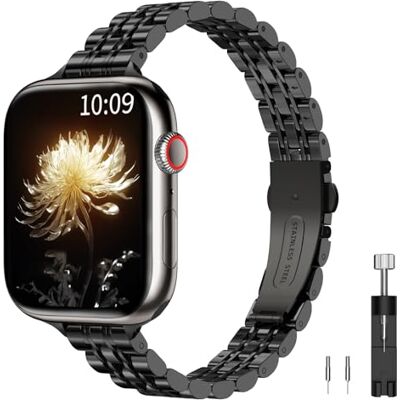TiMOVO Métal Bracelet Compatible avec Apple Watch Series 11 42 mm, Noir - Publicité TiMOVO Métal Bracelet Compatible avec Apple Watch Series 11 42 mm, Noir - Publicité
