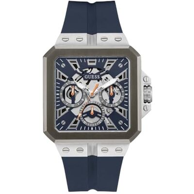 Guess Men's 42mm Watch Black Strap Black Dial Gold Tone Case - Publicité Guess Men's 42mm Watch Black Strap Black Dial Gold Tone Case - Publicité