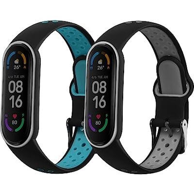 kwmobile Bracelet compatible avec Xiaomi Mi Smart Band 6 / Mi Band 6 / Band 5 bracelet 2x bracelet de rechange en silicone pour fitness tracker - Publicité kwmobile Bracelet compatible avec Xiaomi Mi Smart Band 6 / Mi Band 6 / Band 5 bracelet 2x bracelet de rechange en silicone pour fitness tracker - Publicité