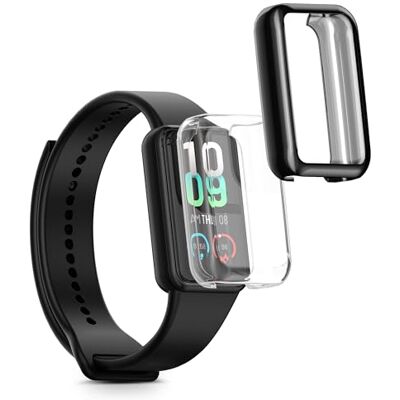 kwmobile Coque compatible avec Amazfit Band 7 coque 2x Étui cadre écran en silicone pour Fitness Tracker transparent-noir - Publicité kwmobile Coque compatible avec Amazfit Band 7 coque 2x Étui cadre écran en silicone pour Fitness Tracker transparent-noir - Publicité