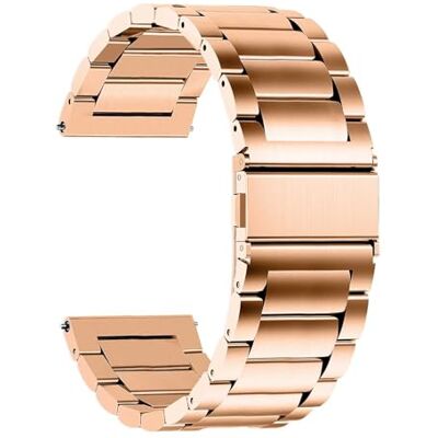 OcioDual Bracelet en metal pour montre, bracelet de montre intelligente en acier inoxydable colore Or rose, pour montres intelligentes qui ont des broches 24mm - Publicité OcioDual Bracelet en metal pour montre, bracelet de montre intelligente en acier inoxydable colore Or rose, pour montres intelligentes qui ont des broches 24mm - Publicité