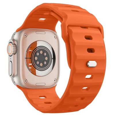 MoKo Bracelet Océan Compatible avec Apple Watch 42/44/45/46/49mm Pour iWatch Ultra 4/3/2/1,S12/11/10/9/8/7/6/5/4/3/2/1,SE3/2/1,Bracelet Sport en Silicone,Hommes Femmes, Orange - Publicité MoKo Bracelet Océan Compatible avec Apple Watch 42/44/45/46/49mm Pour iWatch Ultra 4/3/2/1,S12/11/10/9/8/7/6/5/4/3/2/1,SE3/2/1,Bracelet Sport en Silicone,Hommes Femmes, Orange - Publicité