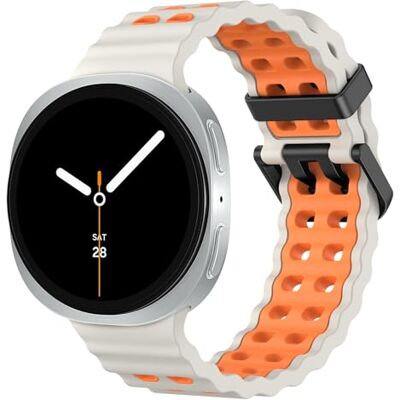 MoKo Bracelet Sport Océan Compatible avec Samsung Galaxy Watch 8 40mm 44mm/Galaxy Watch 8 Classic 46mm, Bracelet en Silicone Souple et Respirant pour Hommes Femmes, Lumière Étoilée/Orange - Publicité MoKo Bracelet Sport Océan Compatible avec Samsung Galaxy Watch 8 40mm 44mm/Galaxy Watch 8 Classic 46mm, Bracelet en Silicone Souple et Respirant pour Hommes Femmes, Lumière Étoilée/Orange - Publicité