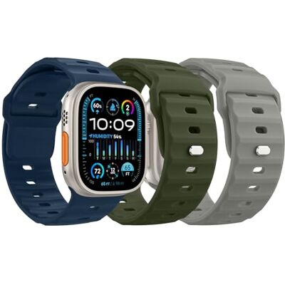 MoKo Bracelet Océan Compatible avec Apple Watch 42/44/45/46/49mm Pour iWatch Ultra 4/3/2/1,S12/11/10/9/8/7/6/5/4/3/2/1,SE3/2/1,Bracelet Sport en Silicone,Hommes Femmes,3pack,VertM/BleuF/Pier - Publicité MoKo Bracelet Océan Compatible avec Apple Watch 42/44/45/46/49mm Pour iWatch Ultra 4/3/2/1,S12/11/10/9/8/7/6/5/4/3/2/1,SE3/2/1,Bracelet Sport en Silicone,Hommes Femmes,3pack,VertM/BleuF/Pier - Publicité