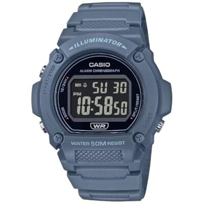 Casio W219H Series Men’s Digital Watch 50M WR LED Illuminator 100 Sec Chronograph 1/100 Sec Stopwatch Daily Alarm Hourly Time Signal Auto Calendar 7 Year Battery - Publicité Casio W219H Series Men’s Digital Watch 50M WR LED Illuminator 100 Sec Chronograph 1/100 Sec Stopwatch Daily Alarm Hourly Time Signal Auto Calendar 7 Year Battery - Publicité