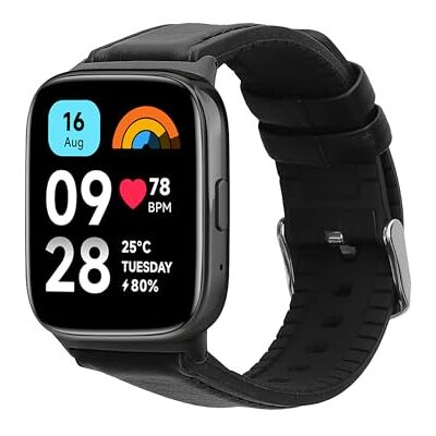 kwmobile Bracelet compatible avec Xiaomi Redmi Watch 3 Active/Redmi Watch 3 Lite bracelet Bracelet de rechange en cuir véritable et silicone noir - Publicité kwmobile Bracelet compatible avec Xiaomi Redmi Watch 3 Active/Redmi Watch 3 Lite bracelet Bracelet de rechange en cuir véritable et silicone noir - Publicité