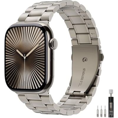 MoKo Bracelet en Acier Ixydable Compatible Apple Watch 42/44/45/46/49mm Bracelet de Remplacement, en Maille Réglable, pour iWatch Ultra 4/3/2/1, S12/11/10/9/8/7/6/5/4/3/2/1/SE3/2/1, Hommes Femmes - Publicité MoKo Bracelet en Acier Ixydable Compatible Apple Watch 42/44/45/46/49mm Bracelet de Remplacement, en Maille Réglable, pour iWatch Ultra 4/3/2/1, S12/11/10/9/8/7/6/5/4/3/2/1/SE3/2/1, Hommes Femmes - Publicité