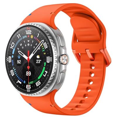 MoKo Bracelet de Sport pour Samsung Galaxy Watch 8 40mm 44mm/Galaxy Watch 8 Classic 46mm, Bracelet de Remplacement en Silicone Souple pour Homme Femme, S/M, Orange - Publicité MoKo Bracelet de Sport pour Samsung Galaxy Watch 8 40mm 44mm/Galaxy Watch 8 Classic 46mm, Bracelet de Remplacement en Silicone Souple pour Homme Femme, S/M, Orange - Publicité