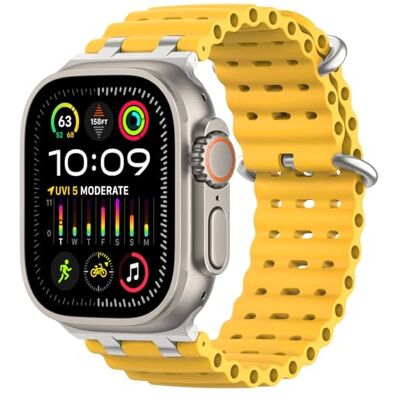 MoKo Bracelet Océan Compatible avec Apple Watch 42/44/45/46/49mm Pour iWatch Ultra 4/3/2/1, S12/11/10/9/8/7/6/5/4,SE3/2/1, Bracelet Sport en Silicone, Connecteur en Métal - Publicité MoKo Bracelet Océan Compatible avec Apple Watch 42/44/45/46/49mm Pour iWatch Ultra 4/3/2/1, S12/11/10/9/8/7/6/5/4,SE3/2/1, Bracelet Sport en Silicone, Connecteur en Métal - Publicité