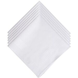 LULUSILK Mouchoirs blancs pour homme et femme en tissu 100% Coton, Blanc, 40x40cm/6 unités - Publicité LULUSILK Mouchoirs blancs pour homme et femme en tissu 100% Coton, Blanc, 40x40cm/6 unités - Publicité