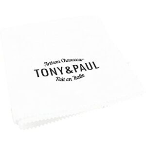 Tony & Paul. Chamoisine. BRILLANCE, Coton. Blanc, Uni. Fabriqué en Italie. Publicité Tony & Paul. Chamoisine. BRILLANCE, Coton. Blanc, Uni. Fabriqué en Italie. Publicité