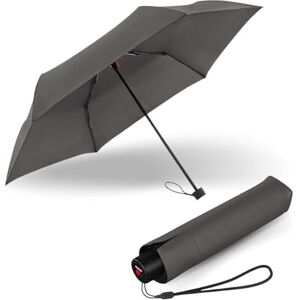 Knirps Parapluie C.050 Small Manual Dark Grey avec sac parapluie, Petit parapluie pour le voyage, Parapluie de poche à ouverture manuelle, Parapluie résistant au vent et léger, Mini parapluie - Publicité Knirps Parapluie C.050 Small Manual Dark Grey avec sac parapluie, Petit parapluie pour le voyage, Parapluie de poche à ouverture manuelle, Parapluie résistant au vent et léger, Mini parapluie - Publicité