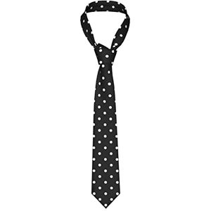 DJNGN Cravates à motif simple noir et blanc à pois pour hommes garçons, cravate classique maigre nouveauté pour les danses de fête de mariage cadeaux d'affaires - Publicité DJNGN Cravates à motif simple noir et blanc à pois pour hommes garçons, cravate classique maigre nouveauté pour les danses de fête de mariage cadeaux d'affaires - Publicité