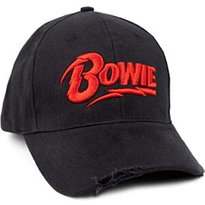 BOWIE Cap Unisexe Adults Red Logo Raw Peak Black Hat One Size Taille Unique - Publicité BOWIE Cap Unisexe Adults Red Logo Raw Peak Black Hat One Size Taille Unique - Publicité