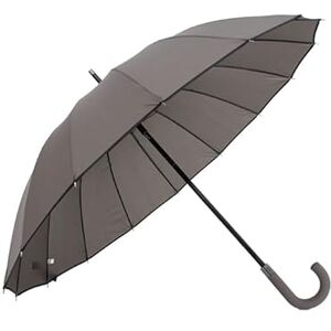 Chussol – Parapluie Renforcé à 16 Arceaux Anti-Vent, Ouverture Automatique, Manche Courbé en Caoutchouc, gris, 107 cm - Publicité Chussol – Parapluie Renforcé à 16 Arceaux Anti-Vent, Ouverture Automatique, Manche Courbé en Caoutchouc, gris, 107 cm - Publicité